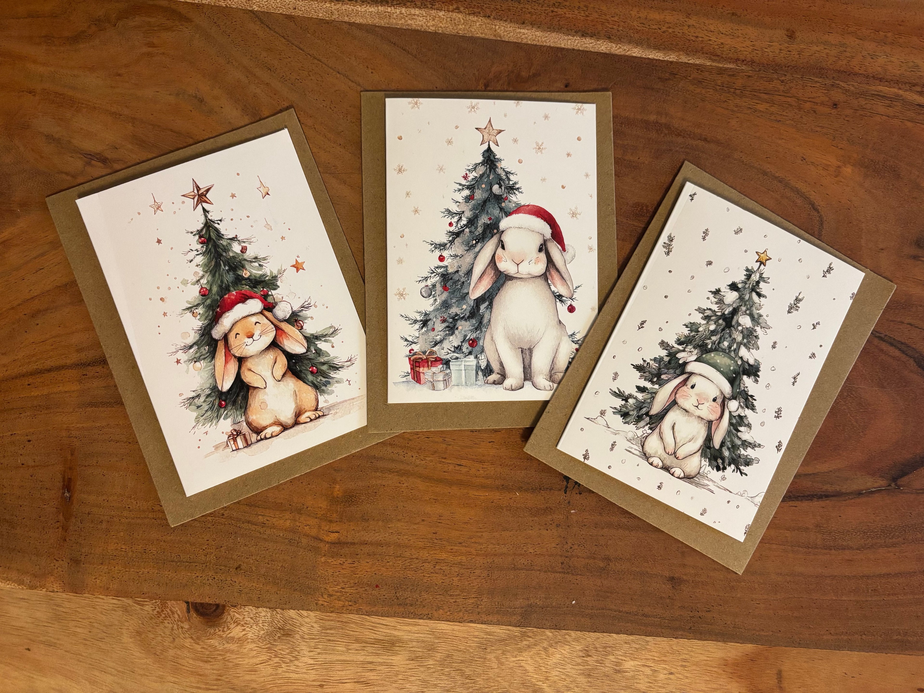 Weihnachtskarten Kaninchen A